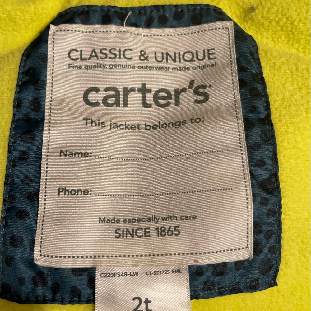 Carter’s 2T. Dinosaur Jacket